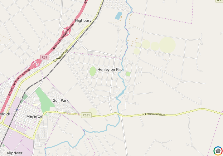 Map location of Henley-on-Klip